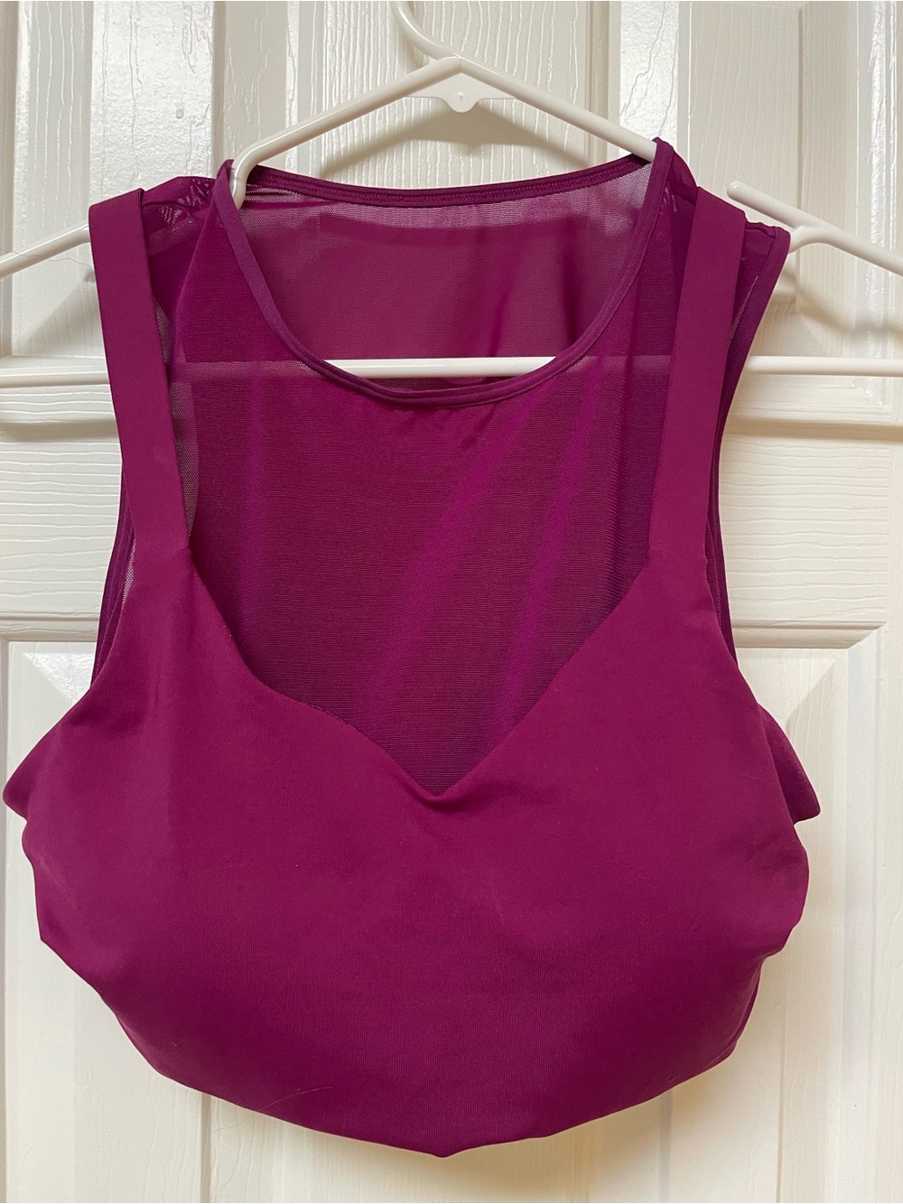 Sheer-Back Tank Bralette in Berry